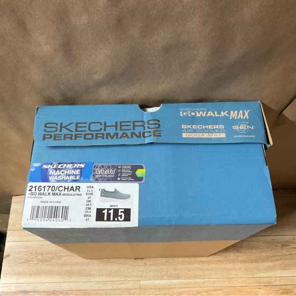 New! Men’s Skechers Go Walk Max Modulating Shoes Sneakers Grey 11.5 Slip On - Picture 11 of 12